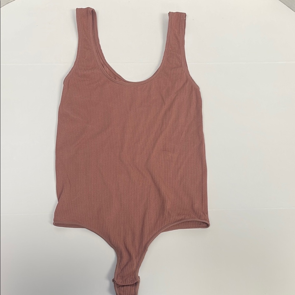 SKIMS Ribbed Bodysuit in Dusty Rose